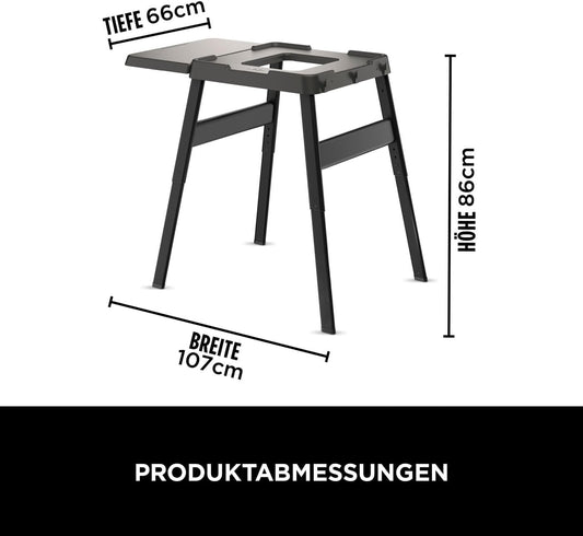 Ninja Woodfire Grillständer mit Beistelltisch – Verstellbarer Outdoor-Tisch für Elektrogrill & Pizzaofen, Schwarz