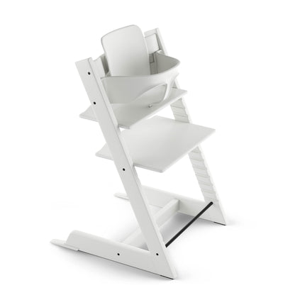 Stokke Tripp Trapp Hochstuhl – Mitwachsend, Verstellbar, Mit Baby Set, weiß