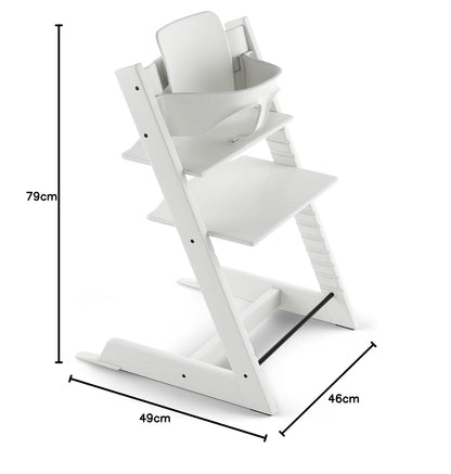 Stokke Tripp Trapp Hochstuhl – Mitwachsend, Verstellbar, Mit Baby Set, weiß
