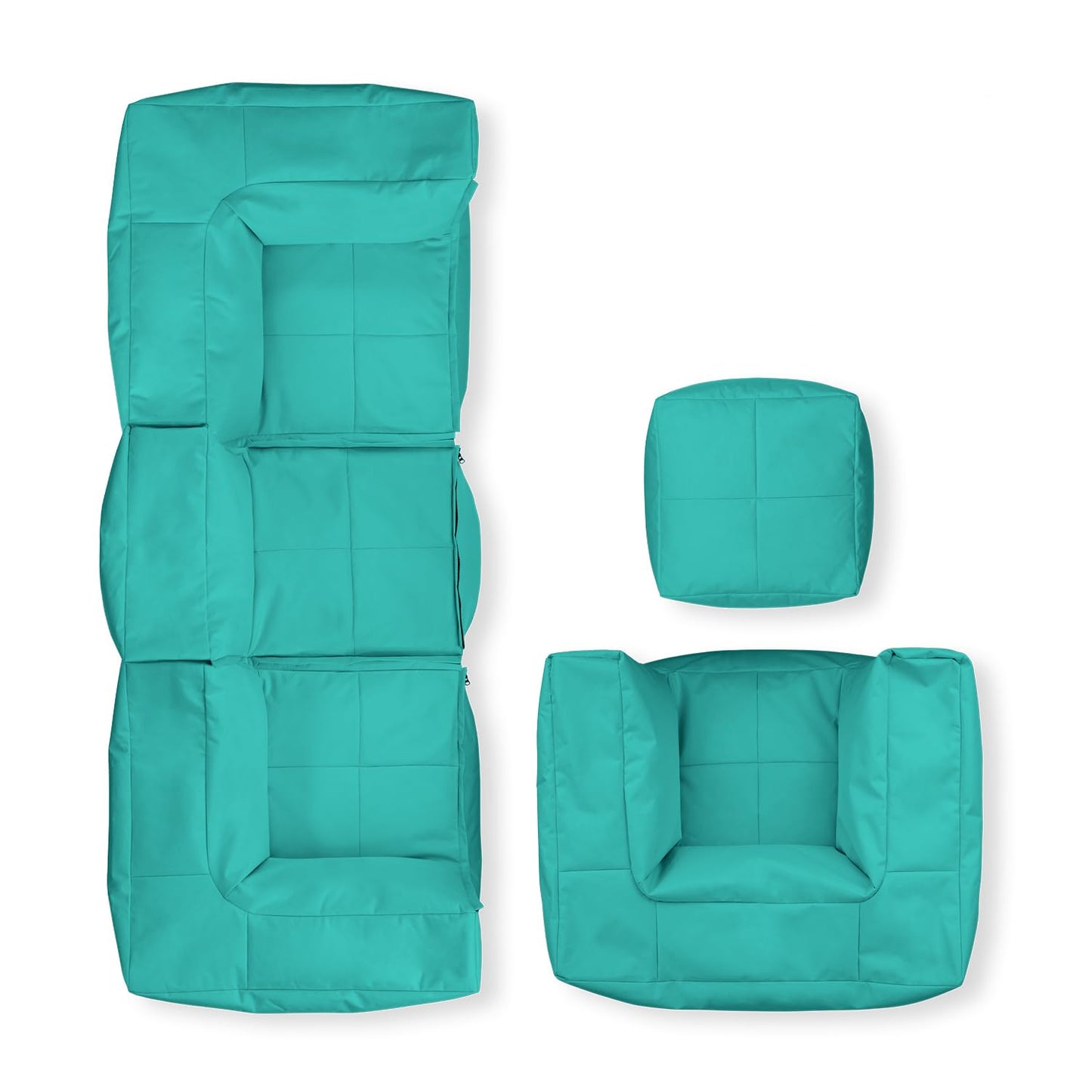 Lumaland Modulares Cord Sitzsack Sofa Set – Bean Bag Module mit EPS-Füllung, Weich, Indoor, Modern