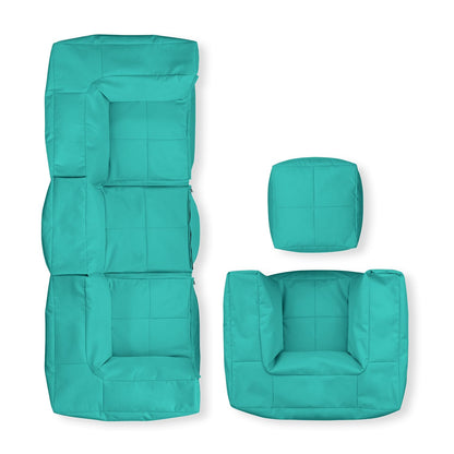 Lumaland Modulares Cord Sitzsack Sofa Set – Bean Bag Module mit EPS-Füllung, Weich, Indoor, Modern