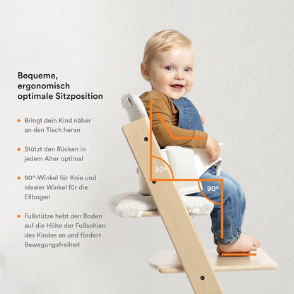 Stokke Tripp Trapp Hochstuhl – Mitwachsend, Verstellbar, Mit Baby Set, weiß