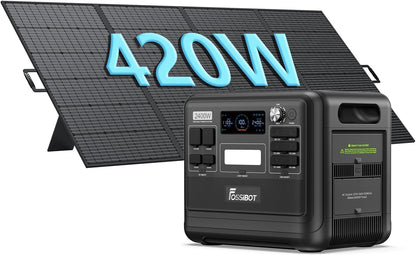 FOSSiBOT F2400 Solargenerator 2048Wh, 400W Solar, 2400W AC, Schnellladung