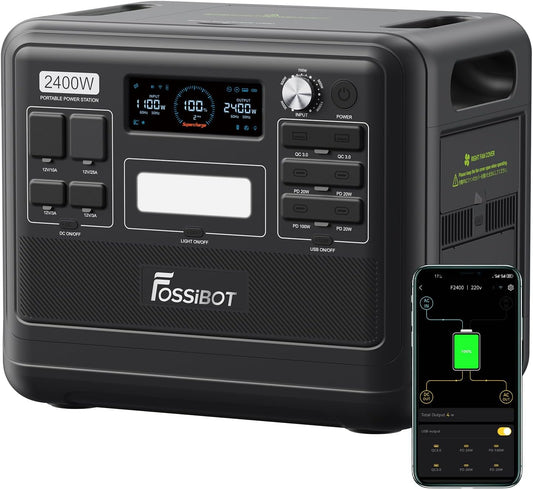 FOSSIBOT F2400 Solargenerator 2048Wh, 2400W (4800W Peak), AC-Ausgänge