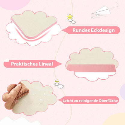 COSTWAY Kinder Schreibtisch höhenverstellbar - neigbare Tischplatte, Regal & Schublade