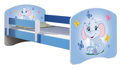 ACMA Kinderbett Jugendbett mit Einer Schublade und Matratze Blau mit Rausfallschutz Lattenrost II 140x70 160x80 180x80 (36 Feuerwehr, 160x80)