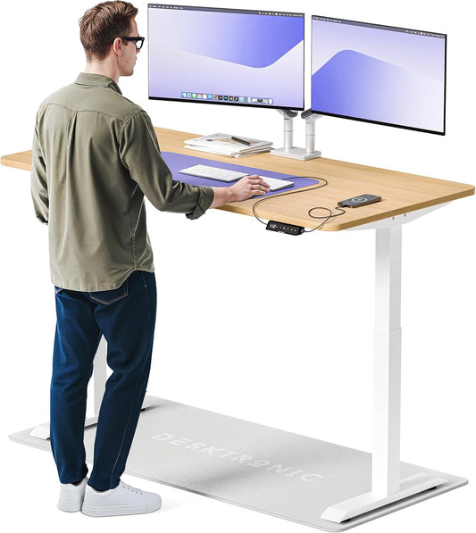 Desktronic HomeOne Elektrisch Höhenverstellbarer Schreibtisch, USB-Anschlüsse, Ergonomisch