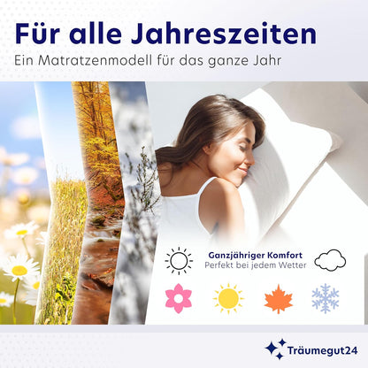 Träumegut24 AquaFlex 7-Zonen Kaltschaummatratze | Ergonomisch, Hypoallergen, Abnehmbarer Bezug, Oeko-TEX®
