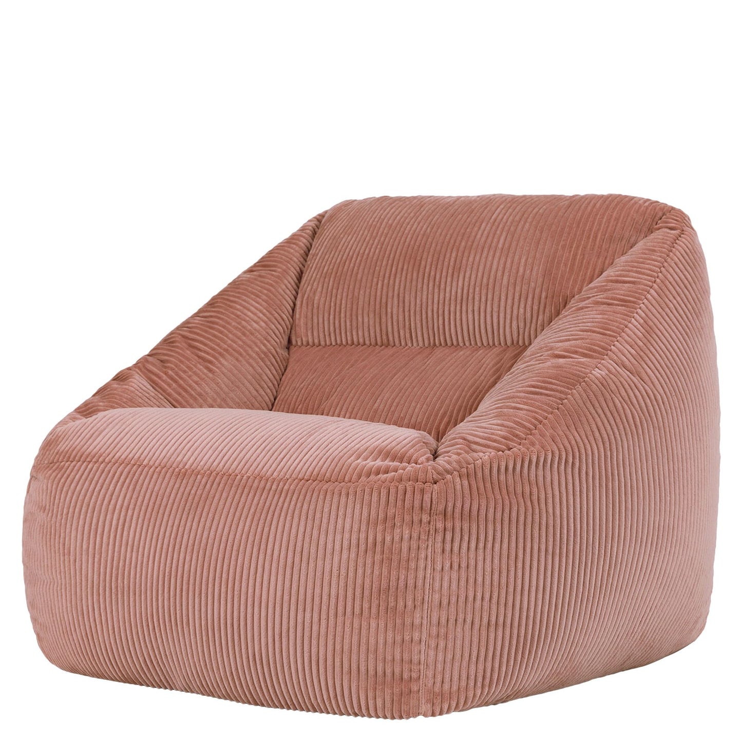 Icon Natalia Sitzsack Sessel mit Hocker Beige – Flauschiger Cord, Bean Bag Chair für Wohnzimmer & Büro