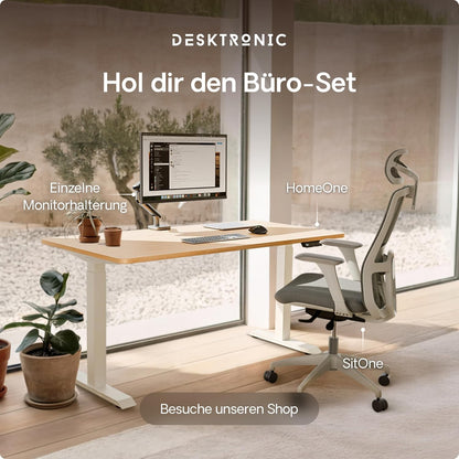 Desktronic HomeOne Elektrisch Höhenverstellbarer Schreibtisch, USB-Anschlüsse, Ergonomisch
