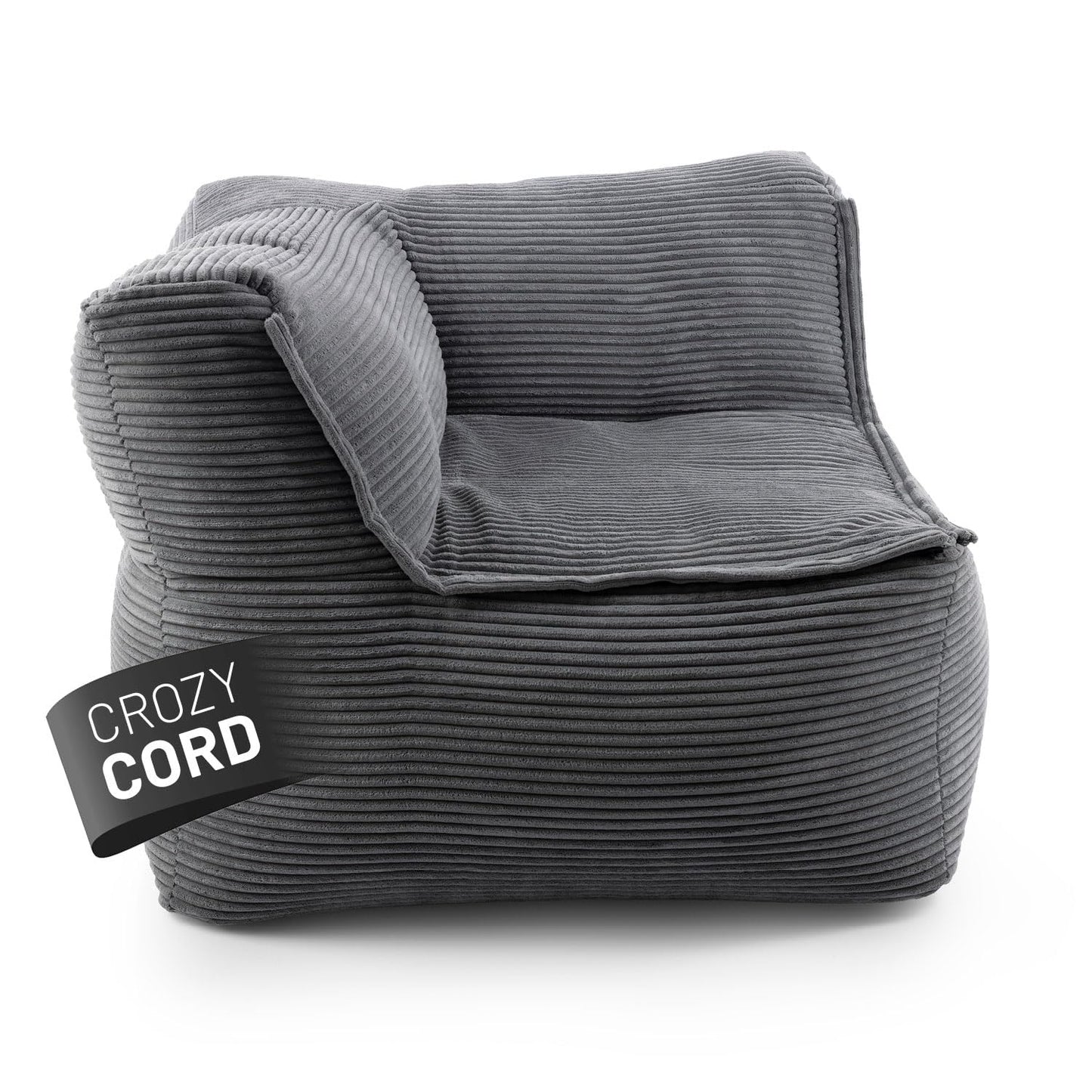 Lumaland Modulares Cord Sitzsack Sofa Set – Bean Bag Module mit EPS-Füllung, Weich, Indoor, Modern