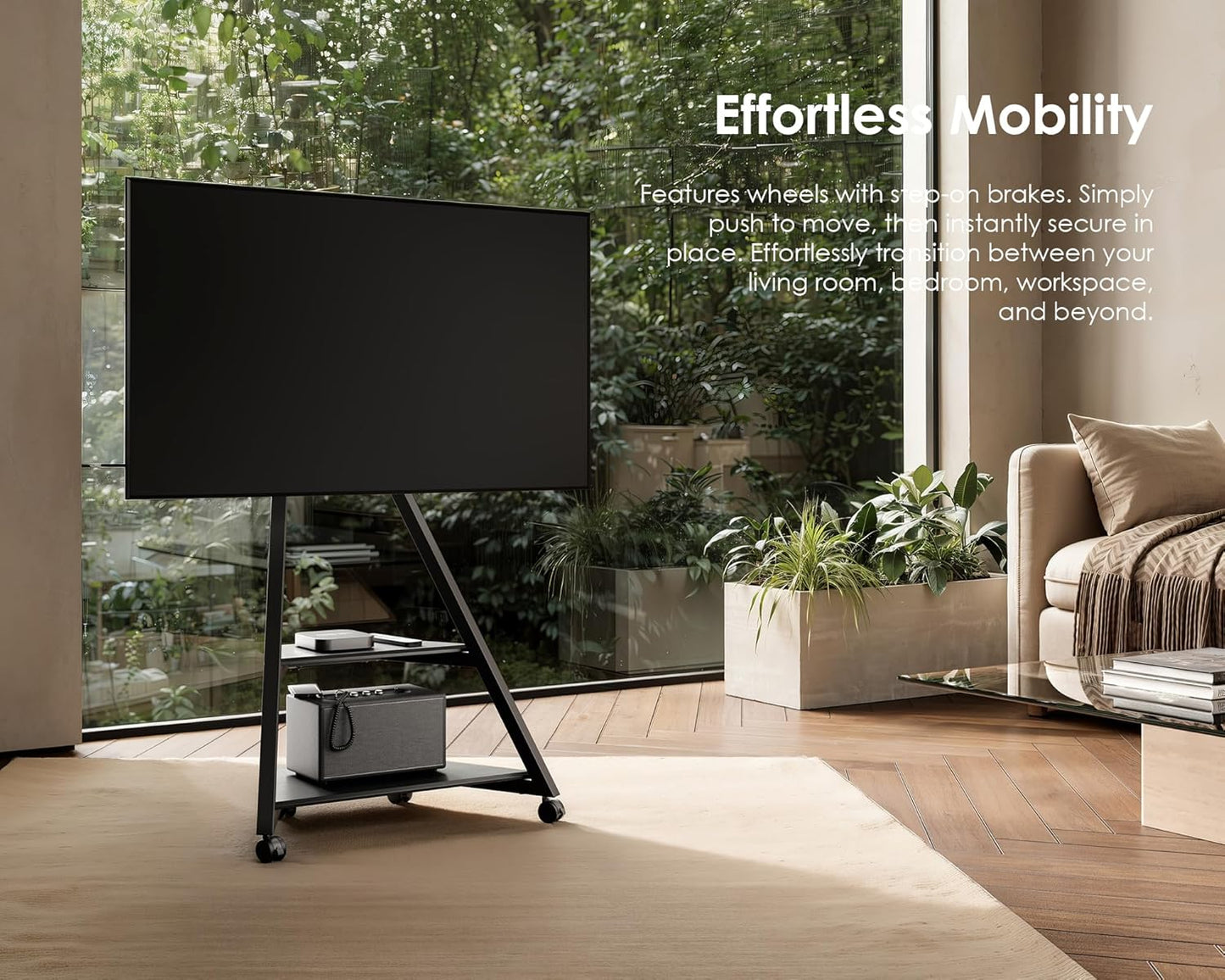 FITUEYES Mobiler TV Ständer mit Rollen für 32–65 Zoll Fernseher