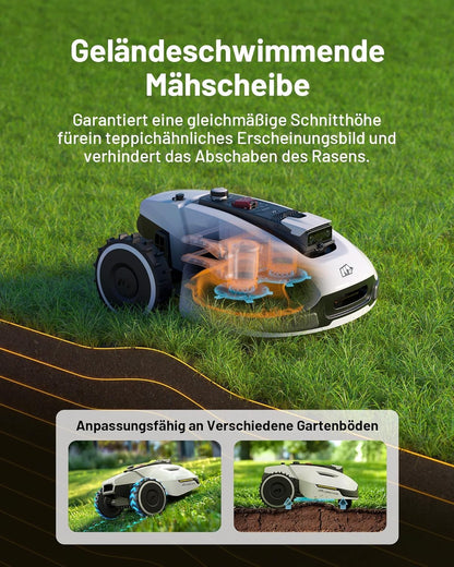 MAMMOTION YUKA 2000, 2000m², Ohne Kabel, NetRTK+Vision, 4G, 50% Steigung