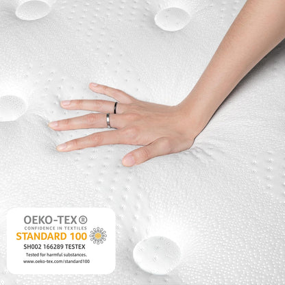 TeQsli Gel-Taschenfederkernmatratze – 9-Zonen, Orthopädisch & Ergonomisch, H3/H4, Gel-Memory-Schaum, Oeko-TEX & CertiPUR