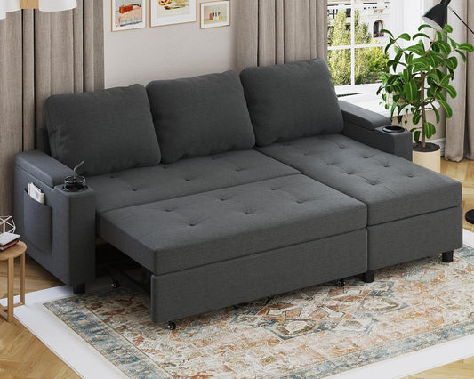 Devoko Ecksofa mit Schlaffunktion – 3-Sitzer, Bettkasten & Schlaffunktion