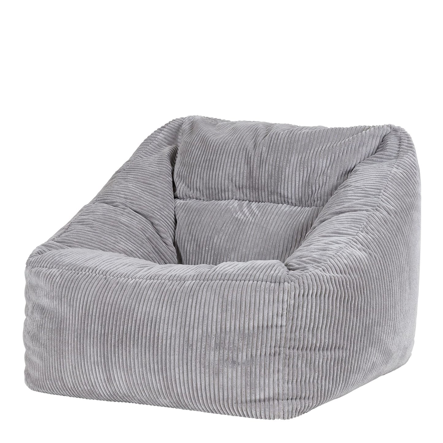 Icon Natalia Sitzsack Sessel mit Hocker Beige – Flauschiger Cord, Bean Bag Chair für Wohnzimmer & Büro