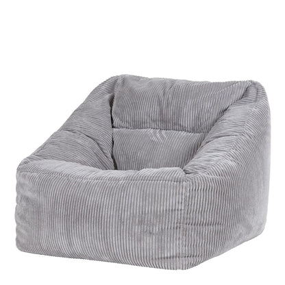 Icon Natalia Sitzsack Sessel mit Hocker Beige – Flauschiger Cord, Bean Bag Chair für Wohnzimmer & Büro