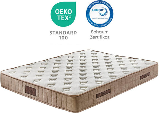 Yatas Bedding Majestät Bonnellfederkernmatratze 30 cm H3 – Ergonomisch, Wendbar, OEKO-TEX
